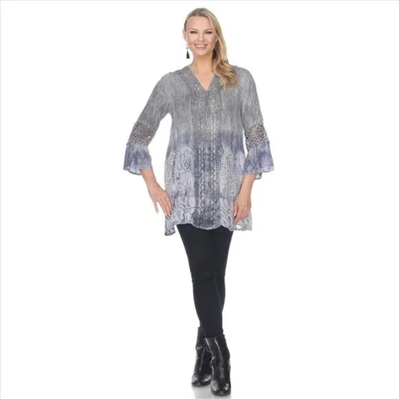 Lace Edged BOHO Tie Dye Tunic (Rock Bottom Pricing) - Picture 2 of 3